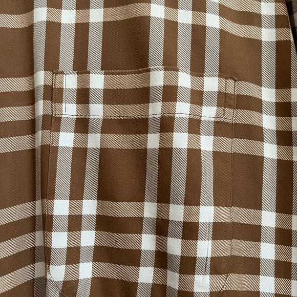 Burberry Mens button down shirt. Brown plaid - Picture 3 of 8